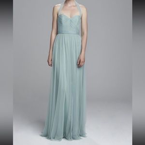 Amsale tulle bridesmaid dress in color ice